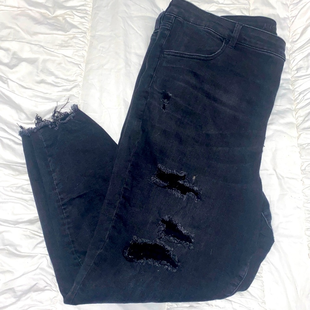 AE black ripped jeggings